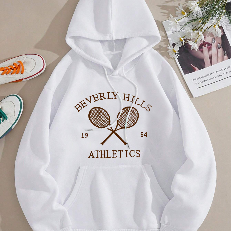 

Print Hoodie, Drawstring Casual Long Sleeve Hooded Sweatshirt, Women's Clothing