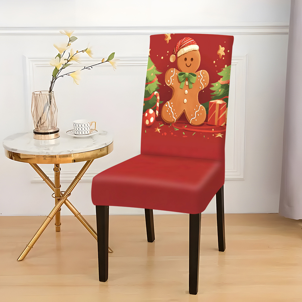 

Festive Christmas Gingerbread Chair Covers - 2/4/6 Pieces - Modern Design - Machine Washable - Suitable For All Seasons