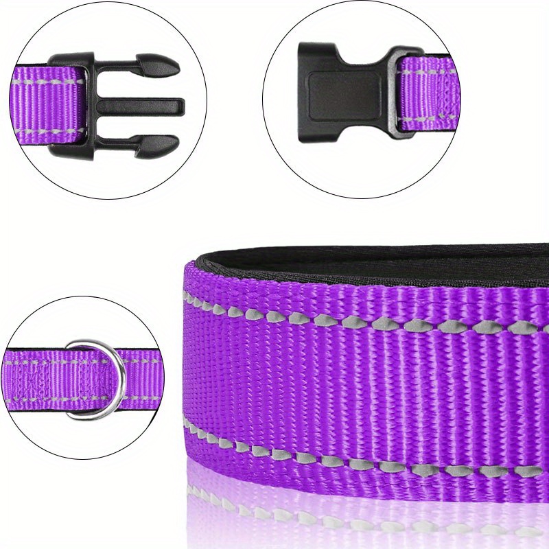 Personalized Reflective Nylon Dog Collar with Name Tag
