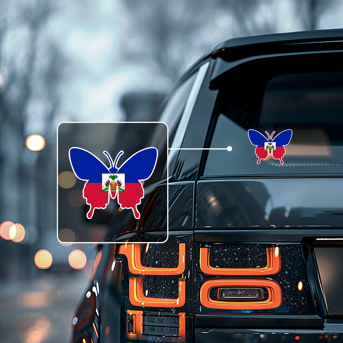 

Flag Butterfly Vinyl Decal - Matte Finish Cartoon-inspired Self-adhesive Car Bumper And Laptop Sticker - Durable Single-use, Waterproof Emblem For Plastic Surfaces, Front Placement