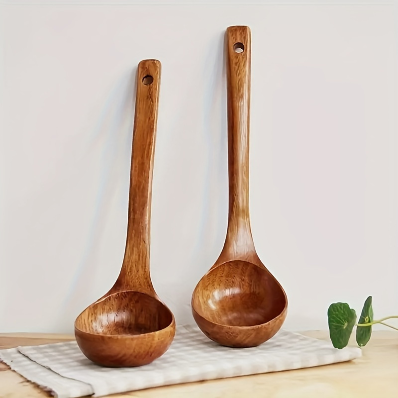 TEMU 2pcs Wooden Spoons | Kitchen Ladles, Cork Spoons, Kitchen Tableware, Kitchen Supplies, , Small Kitchen Tools
