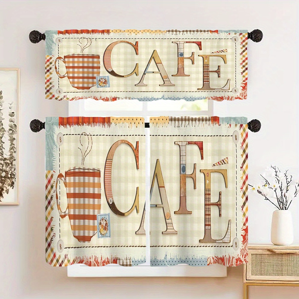 

1pc/2pcs Curtain, Polyester Printed , - Rod Decoration Curtain, Suitable For , , , Bathroom, , , Etc., Decoration,