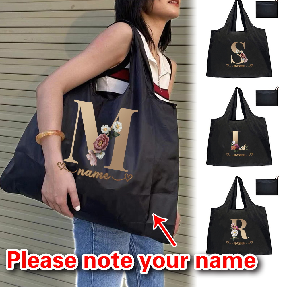 

Customizable Large Capacity Tote Bag - Personalized Nylon Shoulder Bag For Shopping & Travel, Washable & Foldable, Personalized Gift For Halloween/christmas/thanksgiving Day