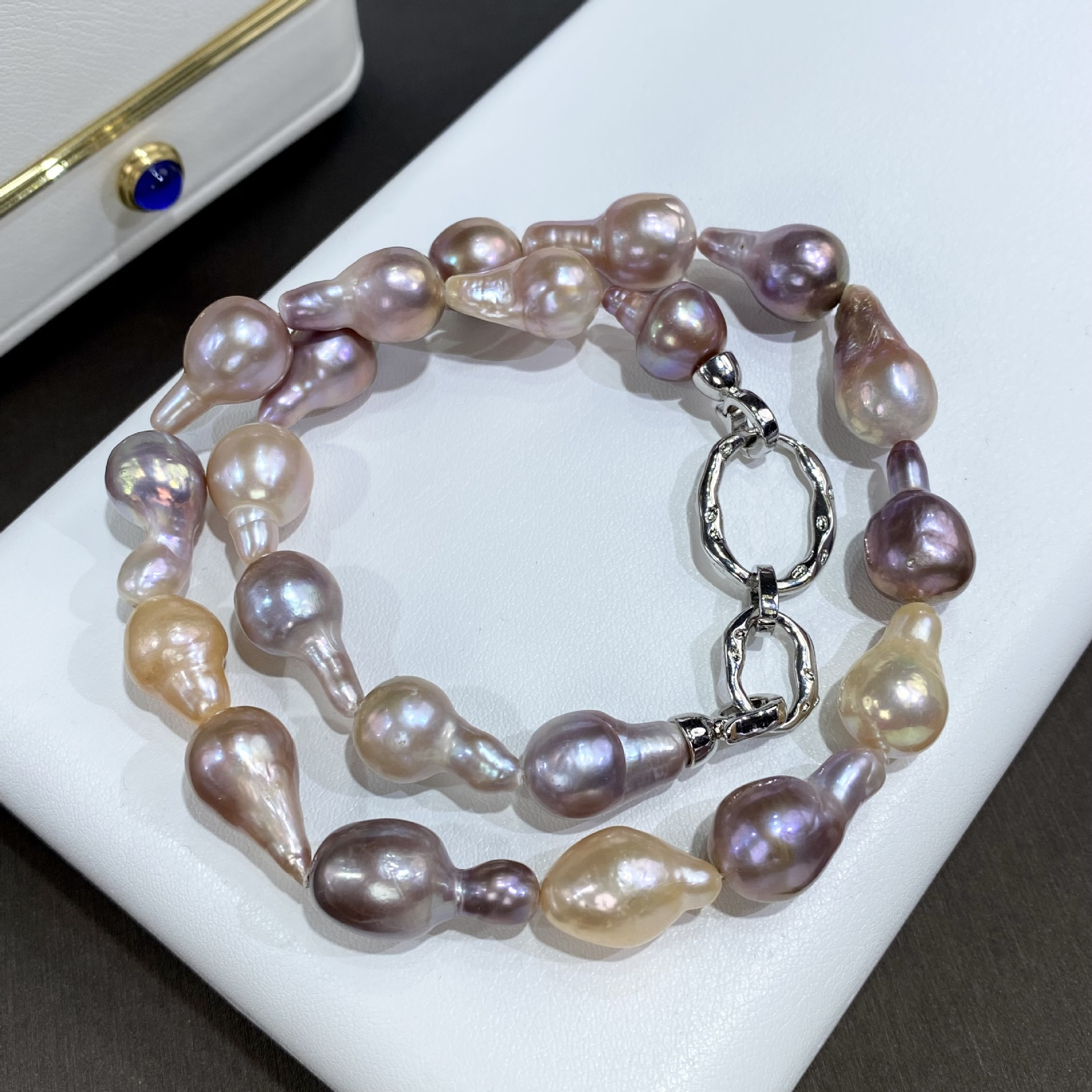 elegant baroque pearl necklace for women unique mixed   freshwater pearls with authentic charm   perfect mothers day gift details 1