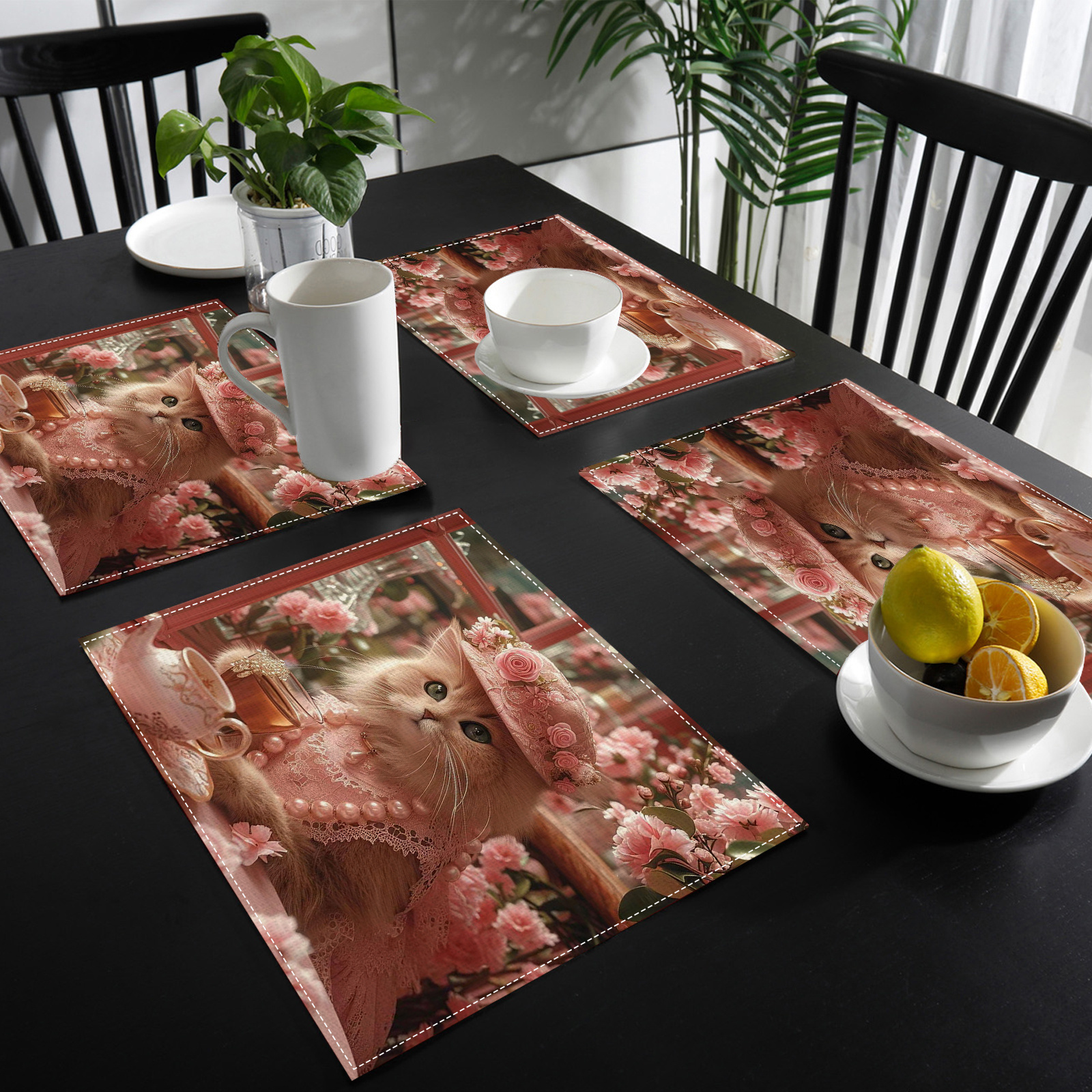 

2, 4, 6pcs, Cat Pattern, , , , Fashionable, , Linen Placemats, Kitchen Table Decoration, , Washable Table , To And , Decoration, Kitchen And Restaurant, Supplies, Decoration, Decoration, Decoration