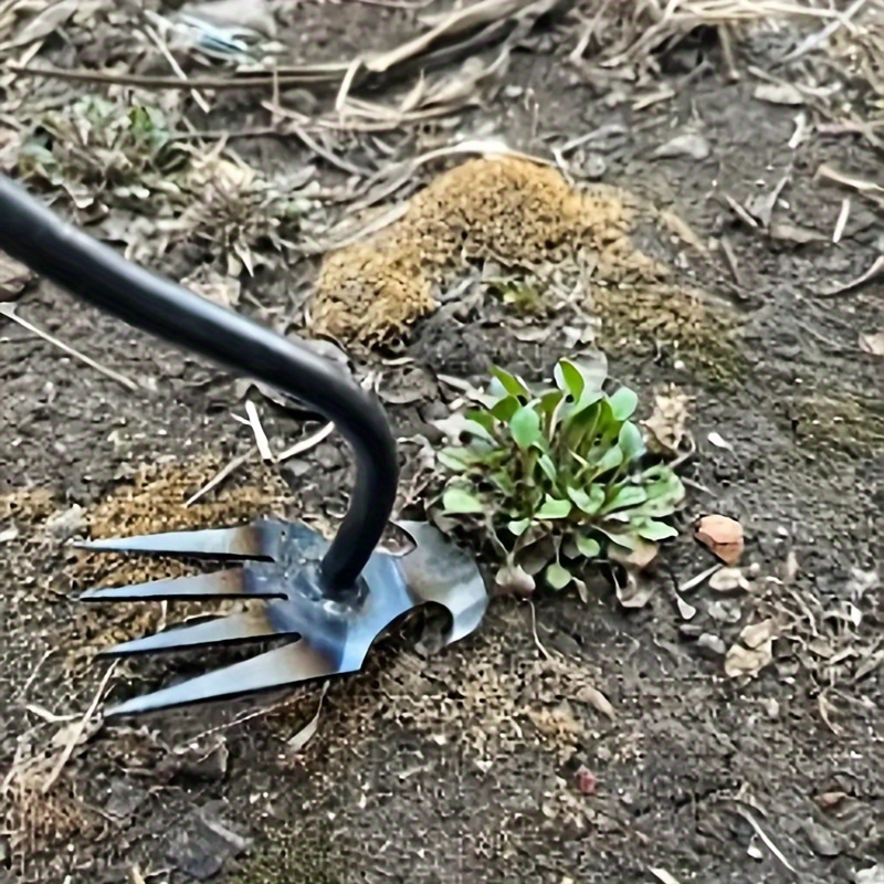 

1pc Ultimate Garden Weeder - Manganese Steel Forged, Effortless 4-tooth Puller, High-strength Hand Tool For Uprooting Weeds, Versatile Dual Purpose Design, Perfect For Clean Garden Maintenance