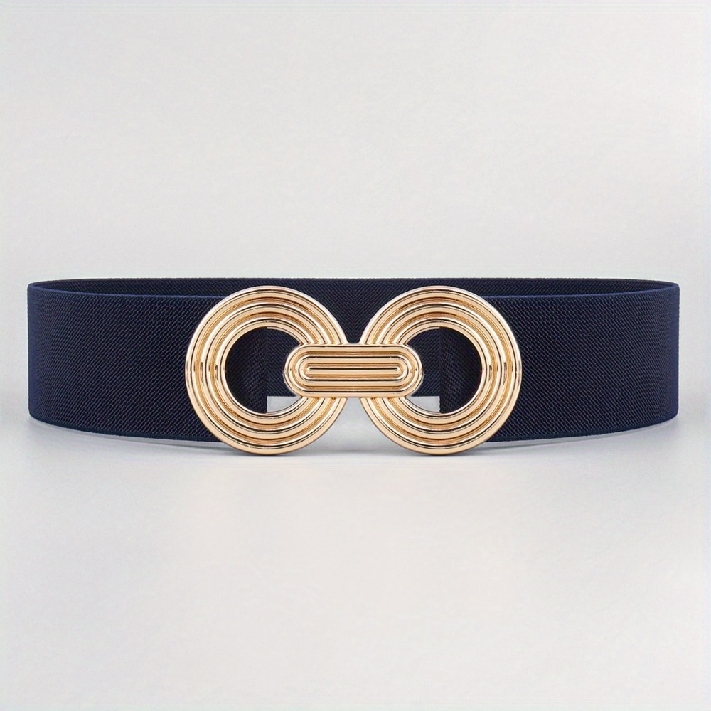 

A Round Symmetrical Buckle Elastic Waistband That Can Be Paired With Dresses For Women, Suitable For Men's Birthday Gifts, Daily Wear On Dates, And Party Wear