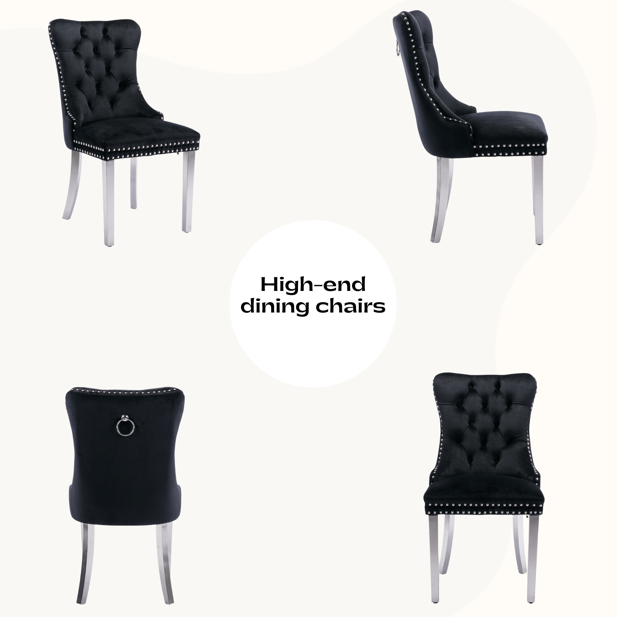 63 dining table with 6 velvet dining chairs modern dining table for 4 6 people Product details 6
