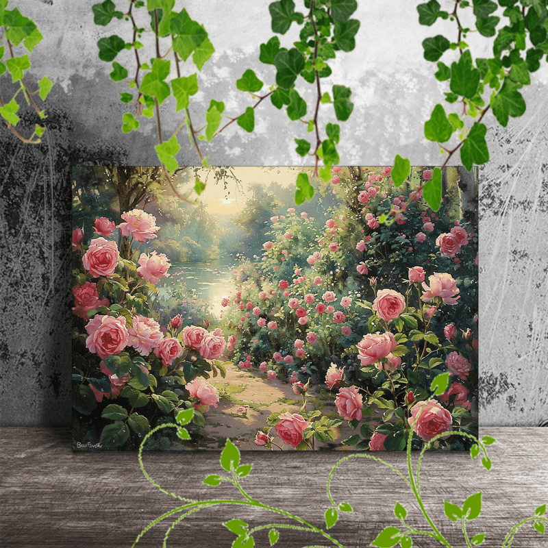 

1pc Wooden Canvas Painting Artistic Printing, Room Decoration Suspensibility Garden With , (1)