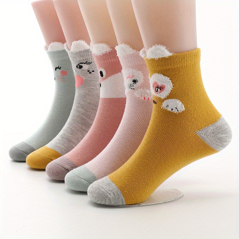 Girls' Socks Autumn Winter Style Cute Cartoon Mid-calf Socks