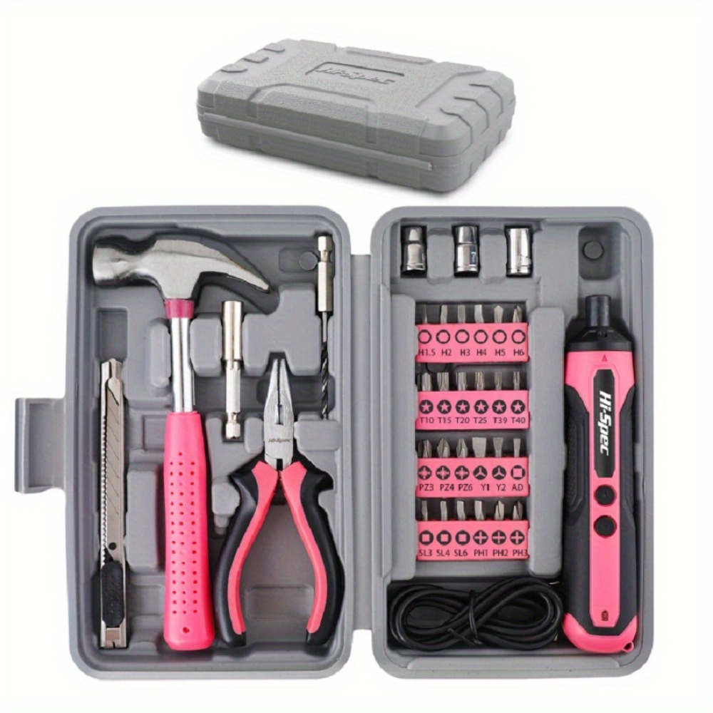 

Portable , Set For Women, 33 Pcs Tool Kits With Storage Box - Usb Charging - Diy Gift, Christmas Present For Women