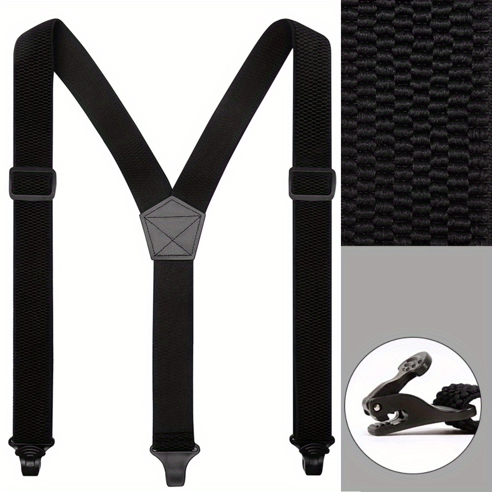 

Men's Heavy-duty Y-back Suspenders With 3 Clips - Adjustable, Trouser Braces Strap Belt For Work & Outdoor Wear