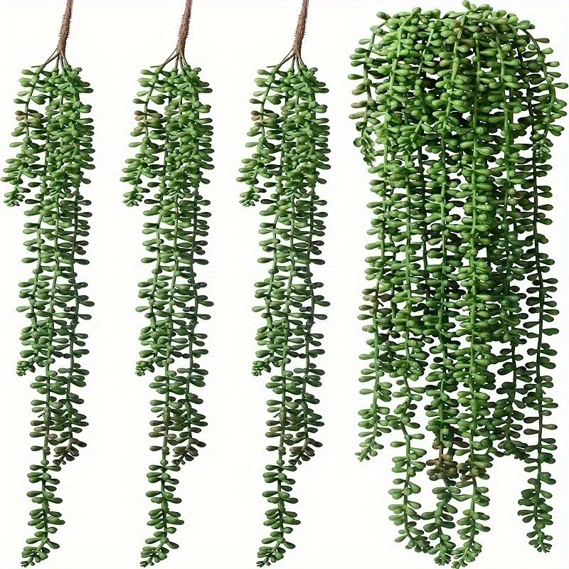 

2pcs Lifelike Artificial Hanging Plants - Vine Decor With String Of Pearls Effect, Indoor & Outdoor Settings, Wedding And Engagement Celebrations, No Battery Required, Artificial Plants For Home Decor