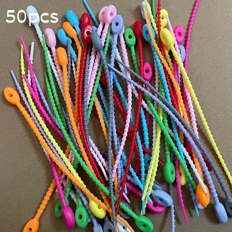 

50pcs Reusable Silicone Cable Organizers - Cable Ties, Zipper Bags, And Twist Ties For Tidy Cords And Wires Management