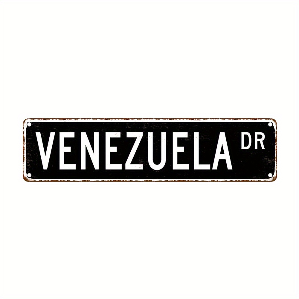 

Venezuela Dr" Vintage Aluminum Sign - 16x4" | Uv-printed, Durable Metal Wall Art For Home, Bar, Cafe & Outdoor Decor