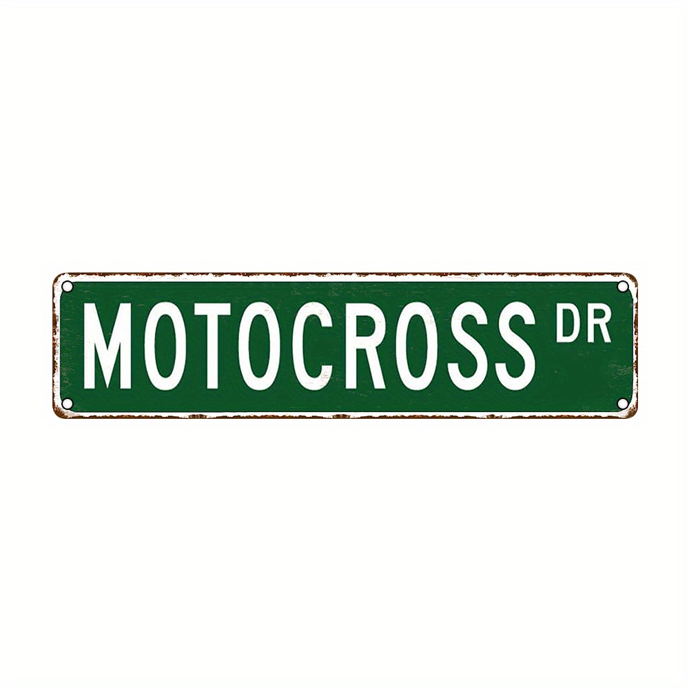 

motocross Dr" Aluminum Sign: 16" X 4" Outdoor Decorative Wall Art For Indoor/outdoor Use