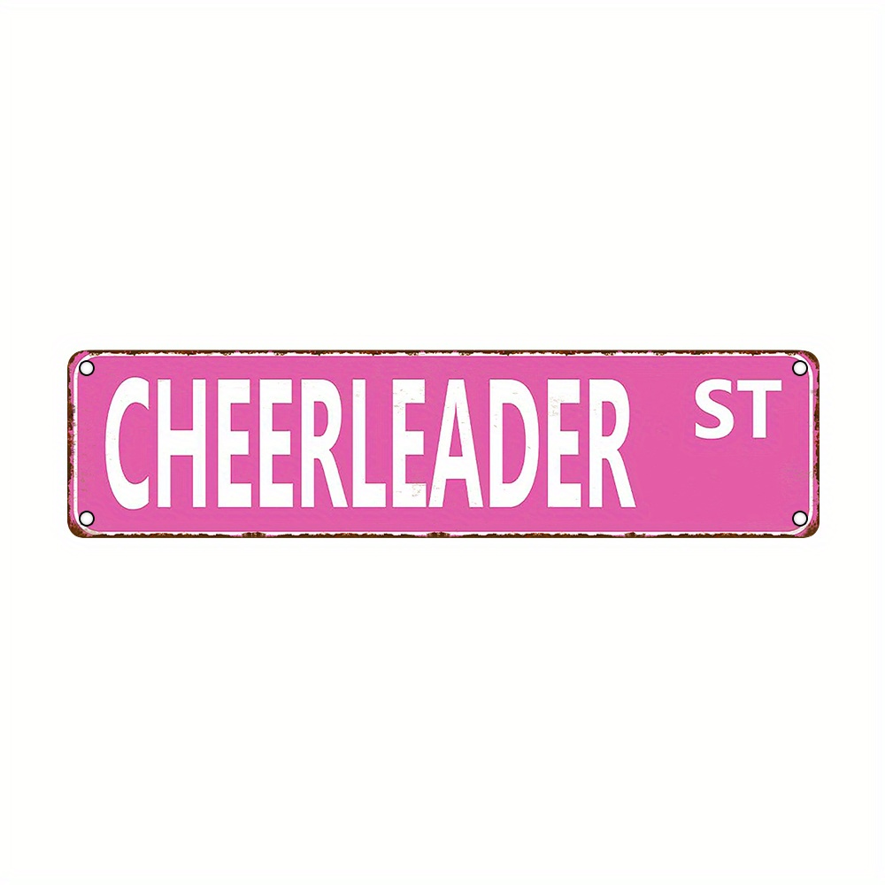 

Cheerleader Street" Vintage Aluminum Sign - 16x4" | Uv-printed, Metal Wall Art For Home, Bar, Cafe & Outdoor Decor