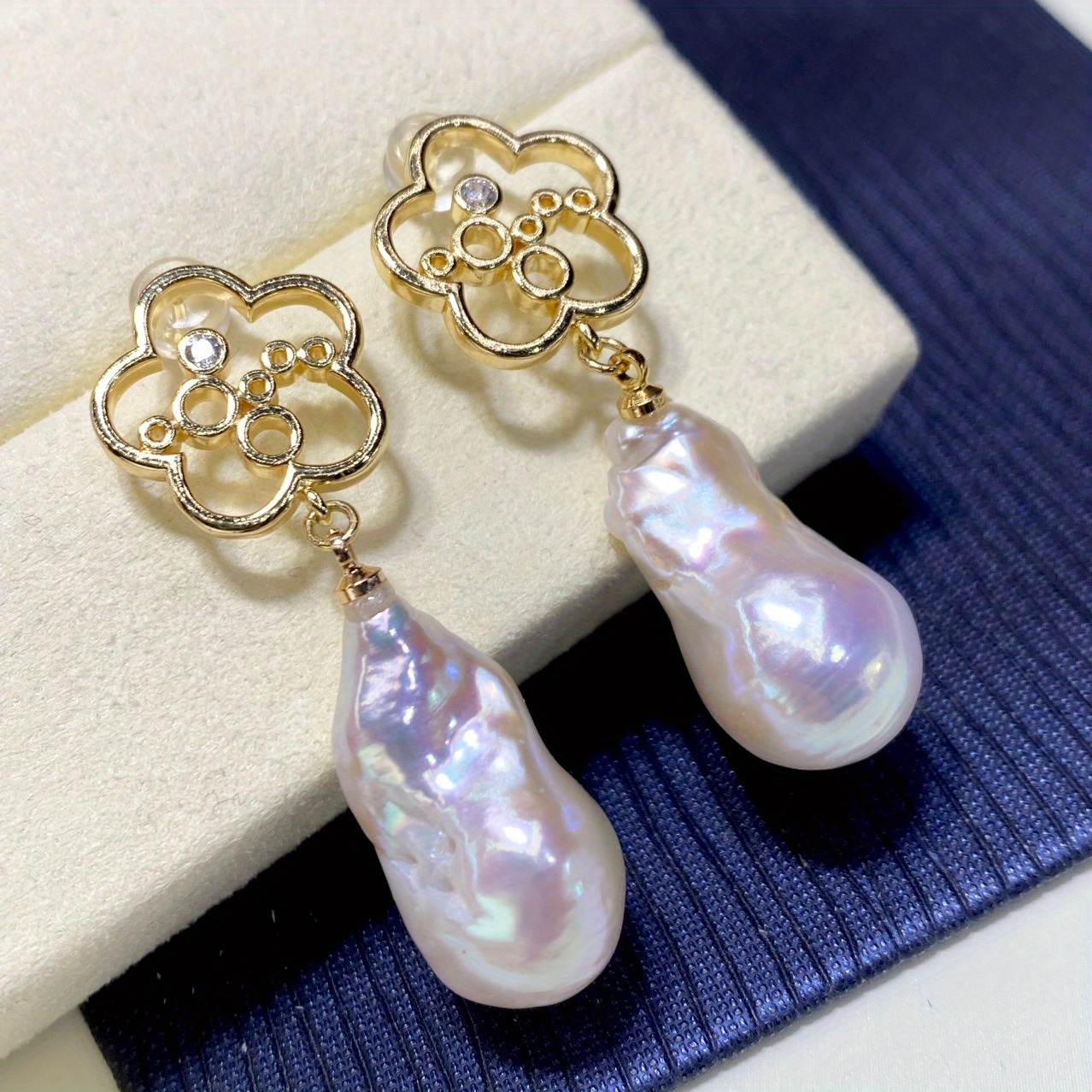 chic baroque   dangle earrings unique shape   gifting on valentines day special occasions pearl earrings handmade   afternoon     details 0