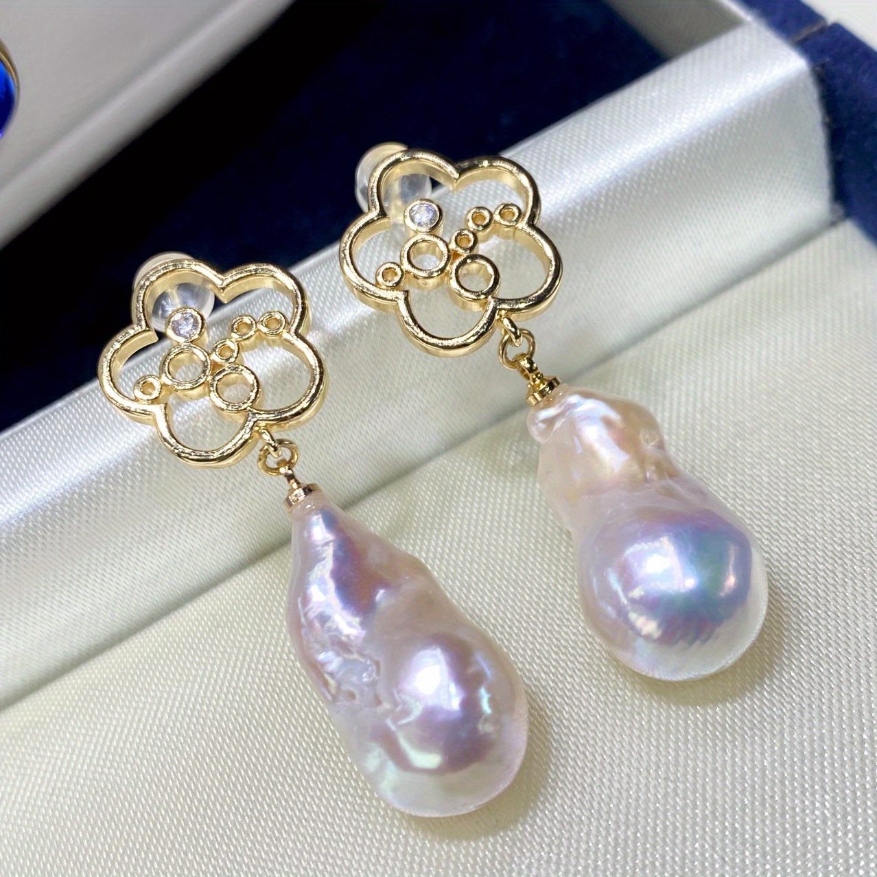 chic baroque   dangle earrings unique shape   gifting on valentines day special occasions pearl earrings handmade   afternoon     details 5