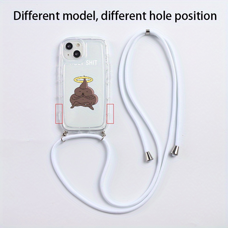 Custodia per iPhone 14 Pro Max, in morbido silicone TPU con cordino