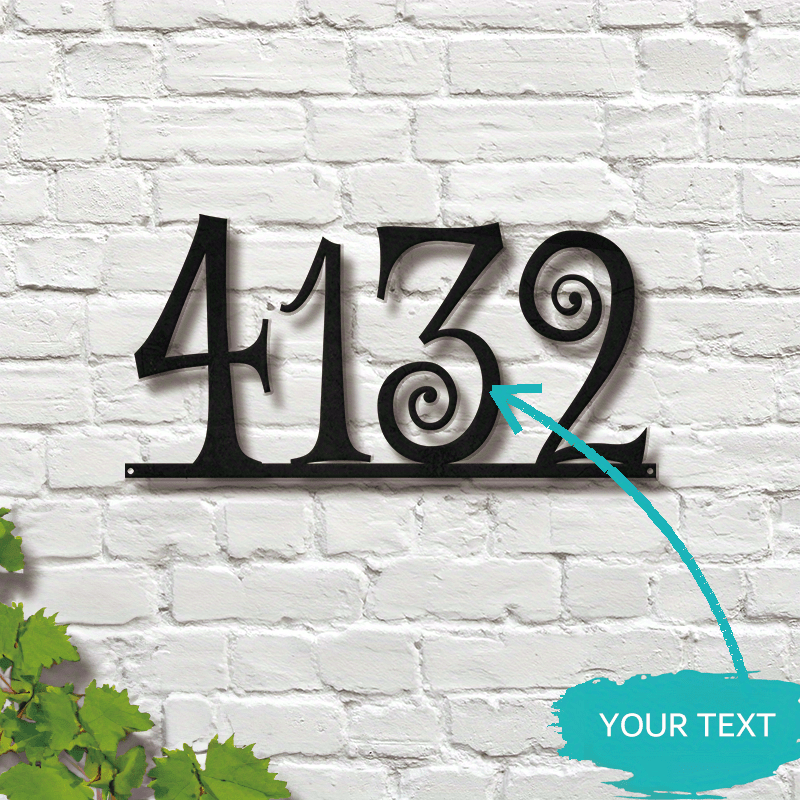 

Custom Metal House Number Sign - Personalized Iron Address Plaque For Home Decor, Perfect For Front Door & Outdoor Wall Art, Ideal Housewarming Or Wedding Gift