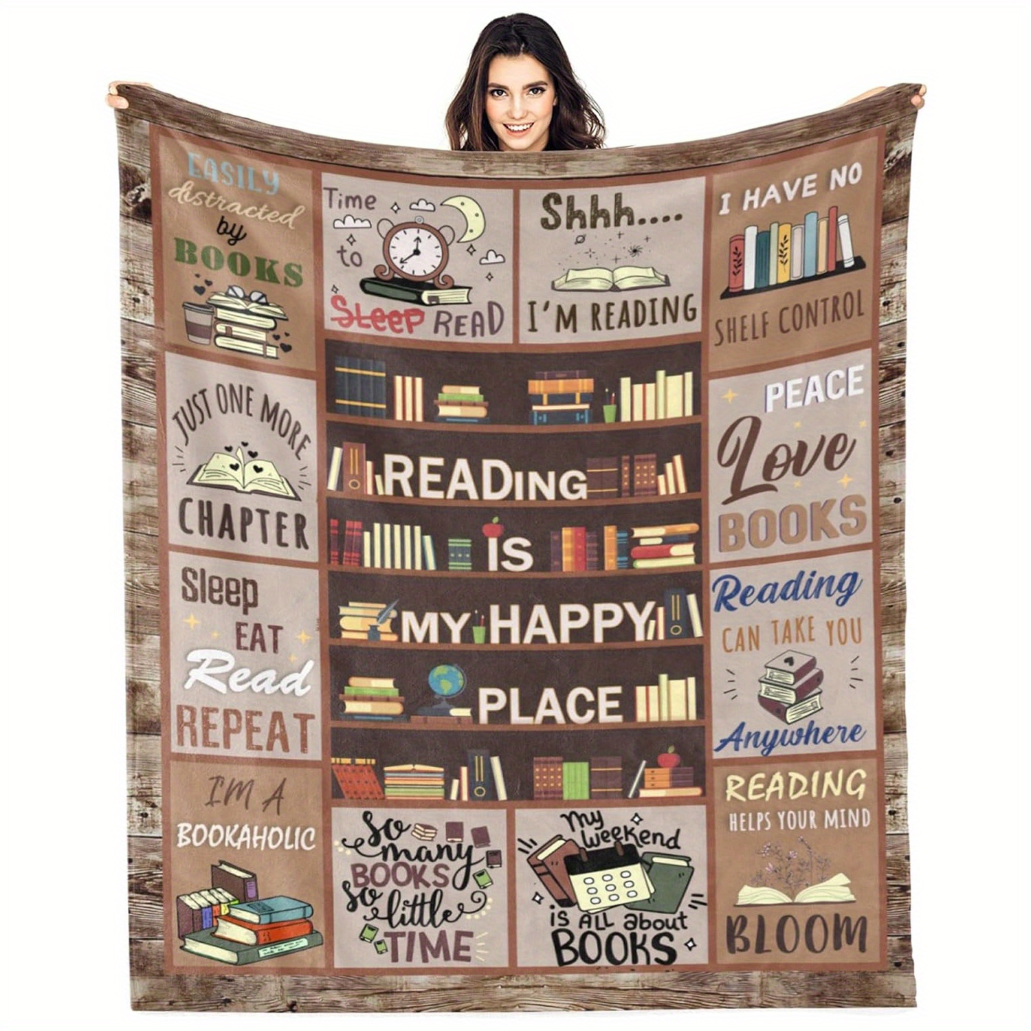 

Cozy Book Lover's Throw Blanket: Perfect For Reading, Movie Nights, Or Snuggling - Available In 3 Sizes