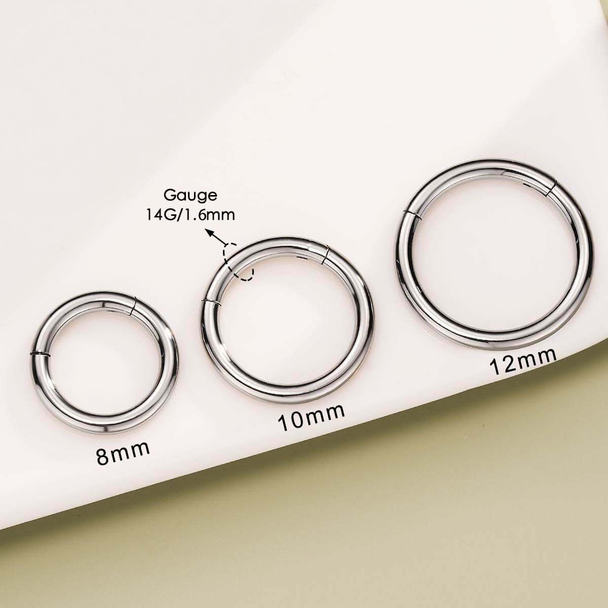 14 Gauge 16g 12mm Septum Ring Ridged Edge Septum Pincher Tapers Nose Ring - Main Image