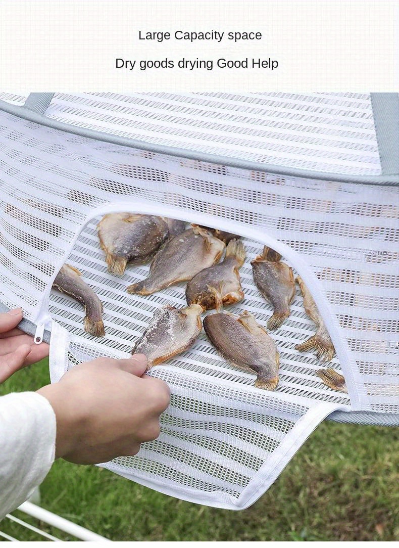 1  layer mesh drying rack anti mosquito strong   polyester net for   fish and vegetables outdoor hanging drying basket with 3 tier design   kitchen storage utility hooks details 2