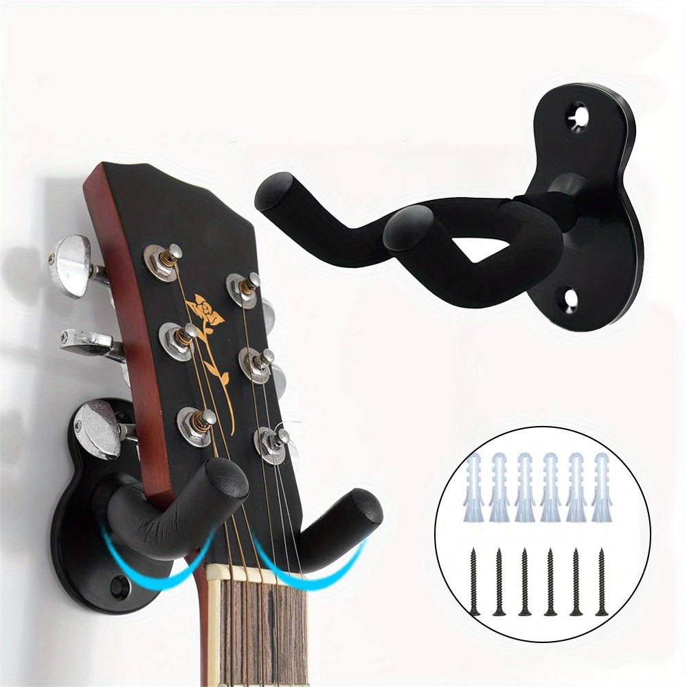 

Guitar Wall Mount Hanger 1/2/3/4 Pack, Metal U-shaped Guitar Wall Bracket, Universal Guitar Holder Hook For Acoustic, Electric, Bass, And Banjo Guitars, Gift For Guitarists