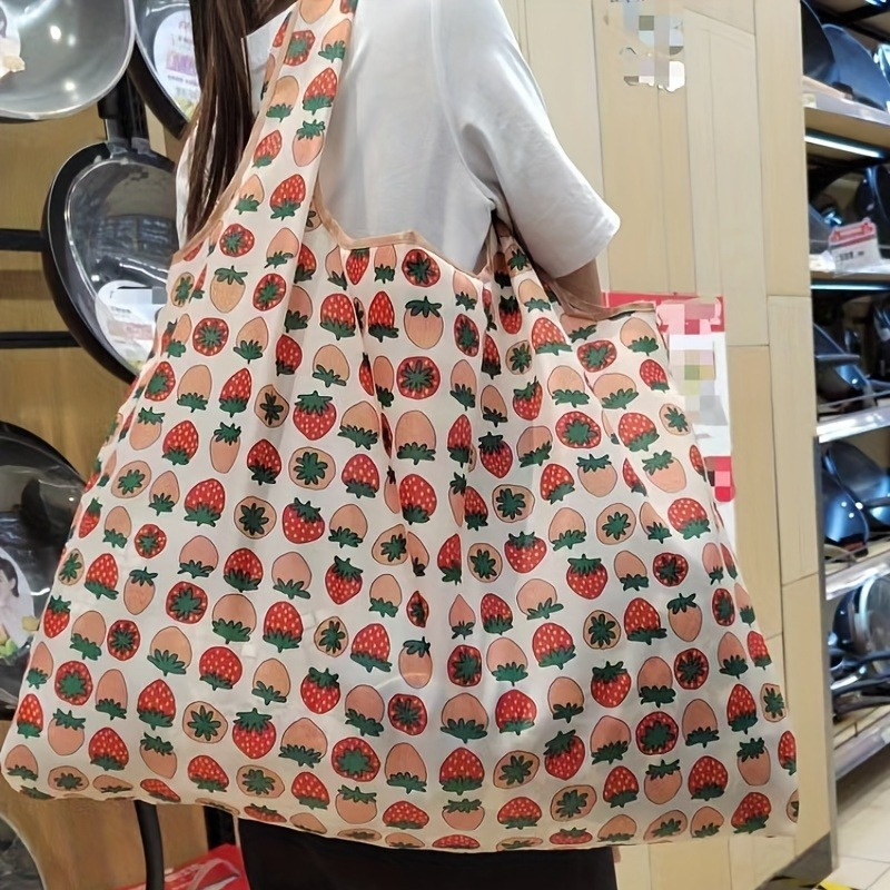 

1pc Polyester Rectangle Shopping Bag , For Grocery And Shopping