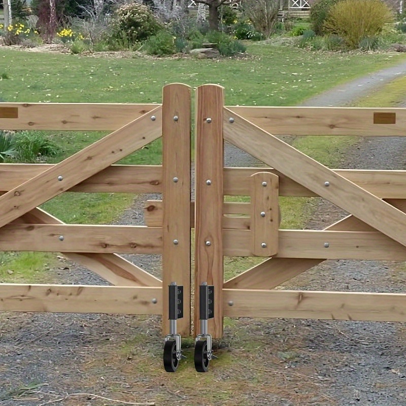 4 Roulettes De Portail Nylon - Pivotantes à Ressort - Capacité 200kg - Pour Portail Bois Ou Métal