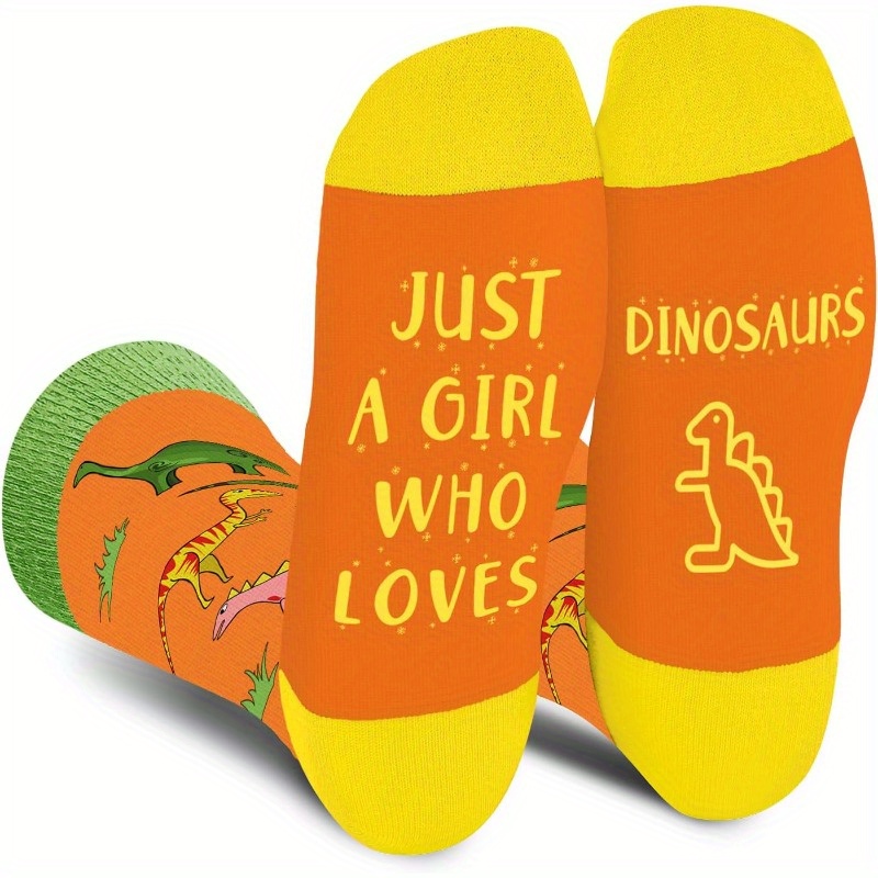 men's dinosaur letter print crew socks colorful Temu Australia