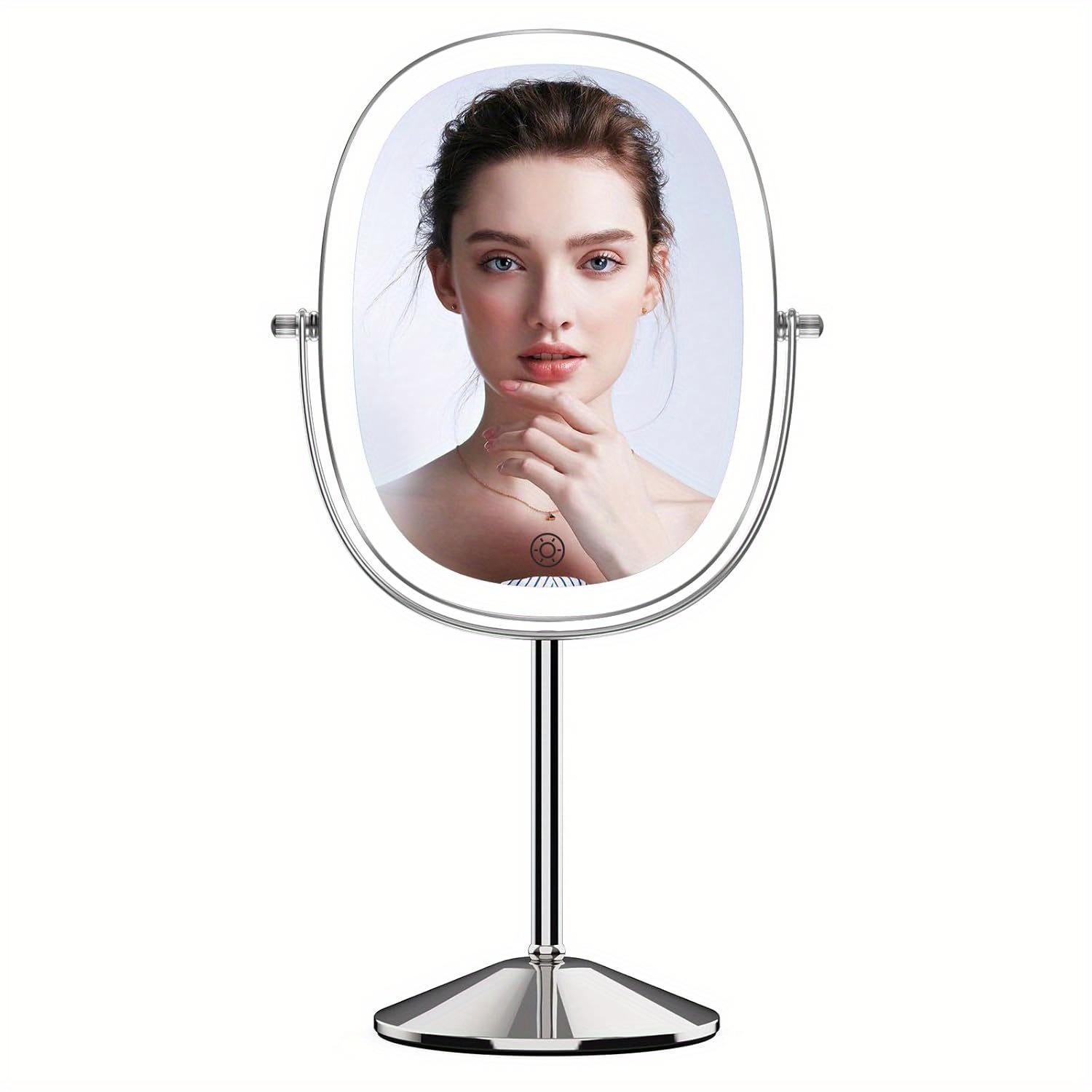 

Funtouch 9'' Lighted Makeup Magnification, 1x/ 7x , Rechargeable Double Led Makeup , 3 Dimmable Lighted Makeup 360° Cosmetic