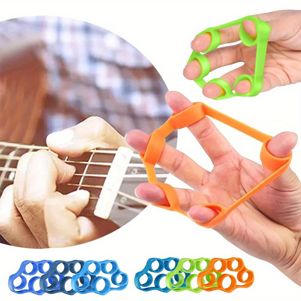 

Silicone Finger Strengthener Band For Guitar & - Hand Tension Trainer, Non-electric Musical Instrument Accessory