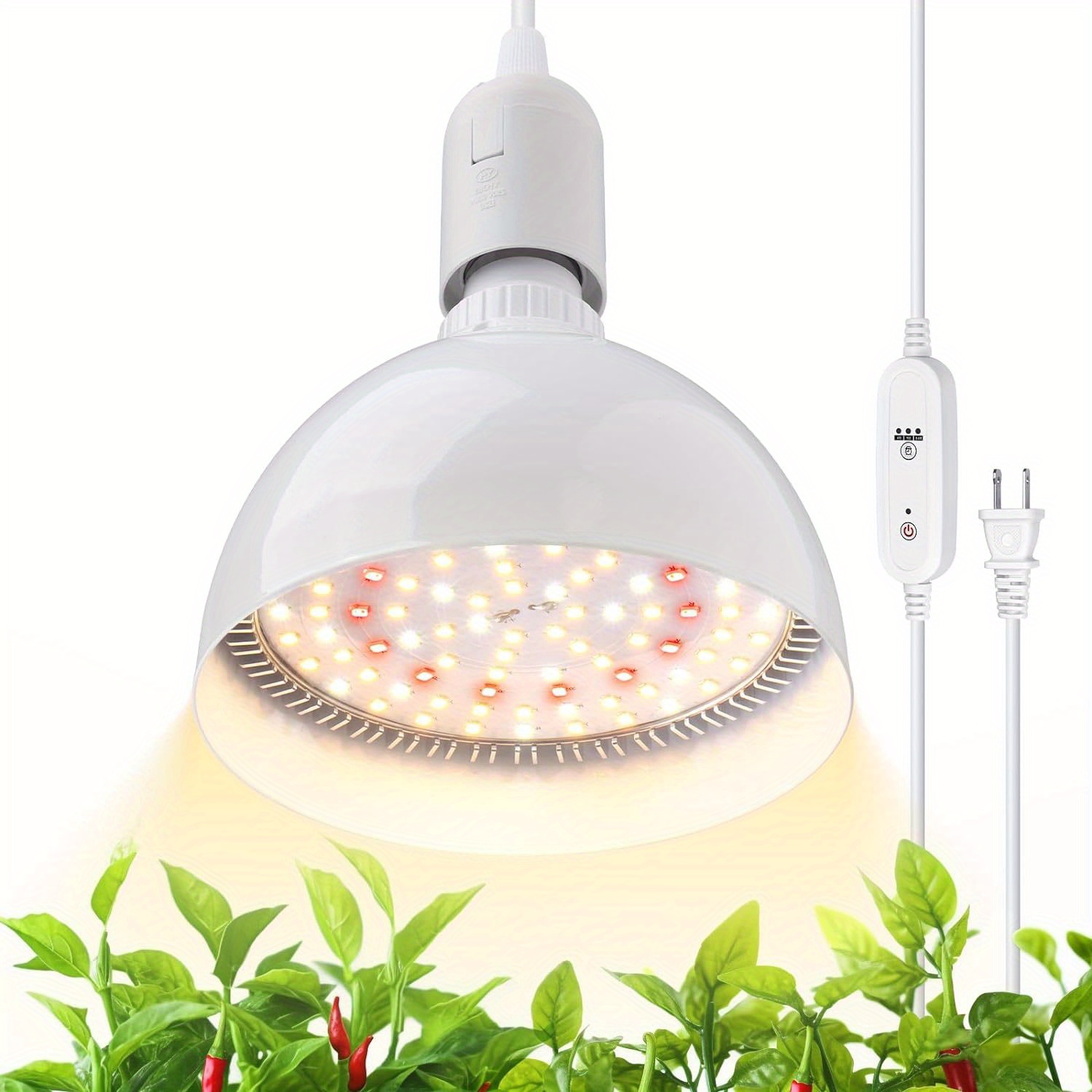 

Hanging Grow Lights For Indoor Plants, 25w Full Spectrum, With Timer And 16.4ft Power Cord, Pendant Plant Lights For Indoor Growing, Large Tall Plant, Garden, Flowers, Greenhouse