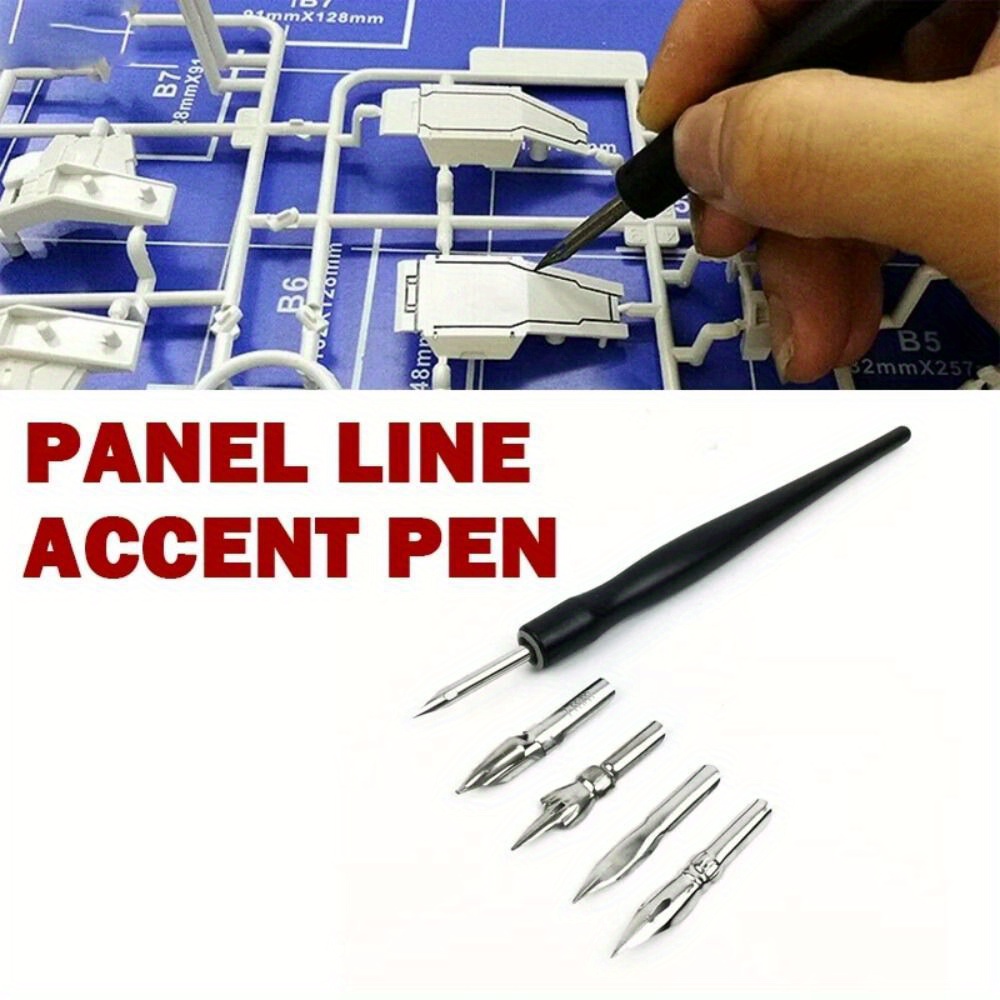 

Professional Model Panel Line Accent Pen Set, Fine Tip Detailing Tools For Plastic Models - 14+ Age, College Ruled, No Feathers, Durable Plastic Material - Diy Hobby Crafting Infiltration Line Pens