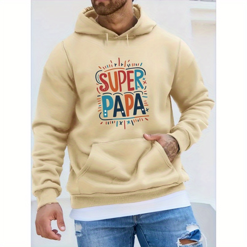 

'' Letter Print Men's Casual & Comfy Long Sleeve Hooded Sweatshirt For Autumn And Winter