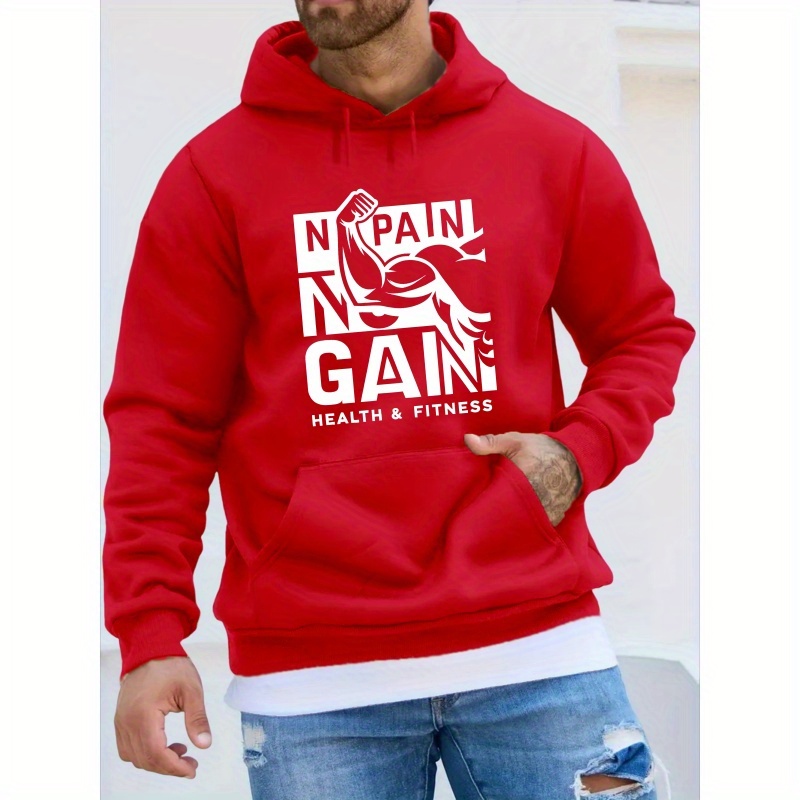 

Sweat à Capuche en Douce pour Homme avec Imprimé Lettres Tendance - Pull Confortable pour Automne & Hiver, Poche , Manches Longues