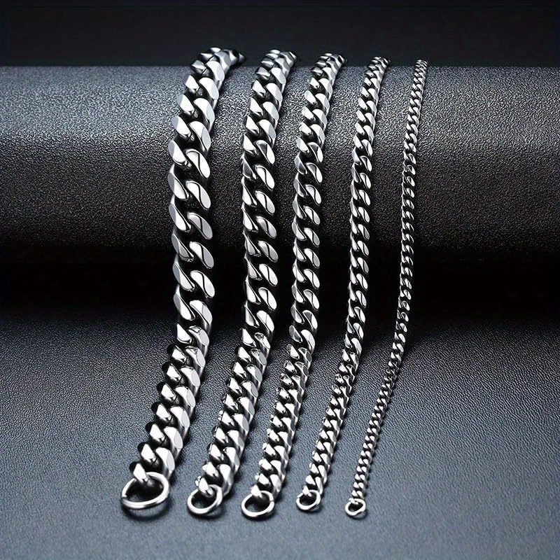 Stainless Steel Cuban Link Chain Necklace for Men