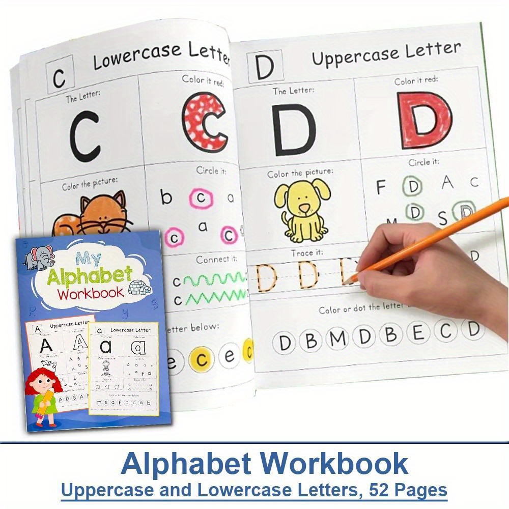 

Alphabet Phonics Practice Workbook A-z - English Handwriting & Coloring Book For Preschool, Kindergarten, And Home