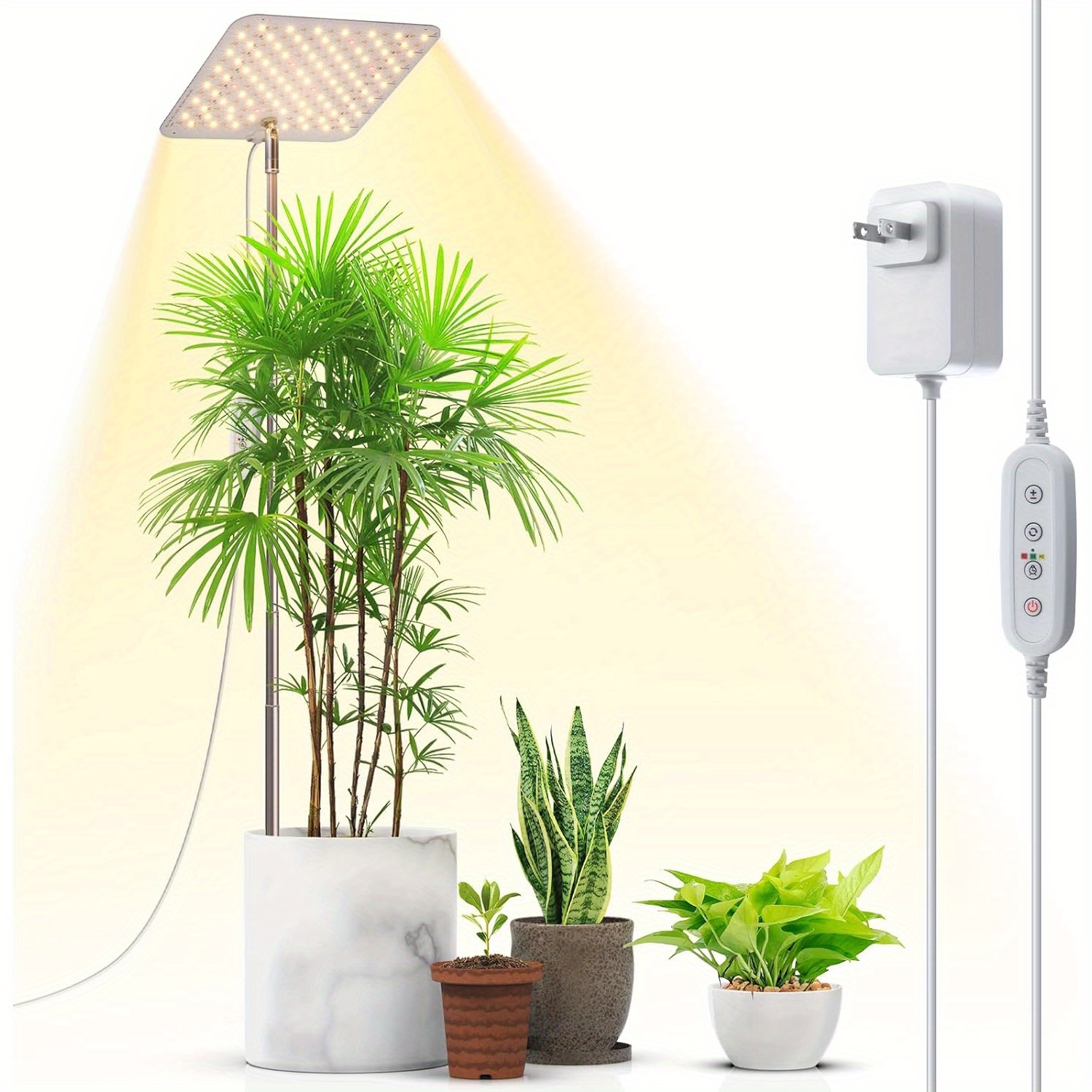 

Plant Grow Light, 182 Leds Full Spectrum Grow Lights For Indoor Plants, Height Adjustable Growing Lamp Fixture With Automatic Timer 3/6/12h, 7 Dimmable Levels, 3 Color Mode For Large Plants