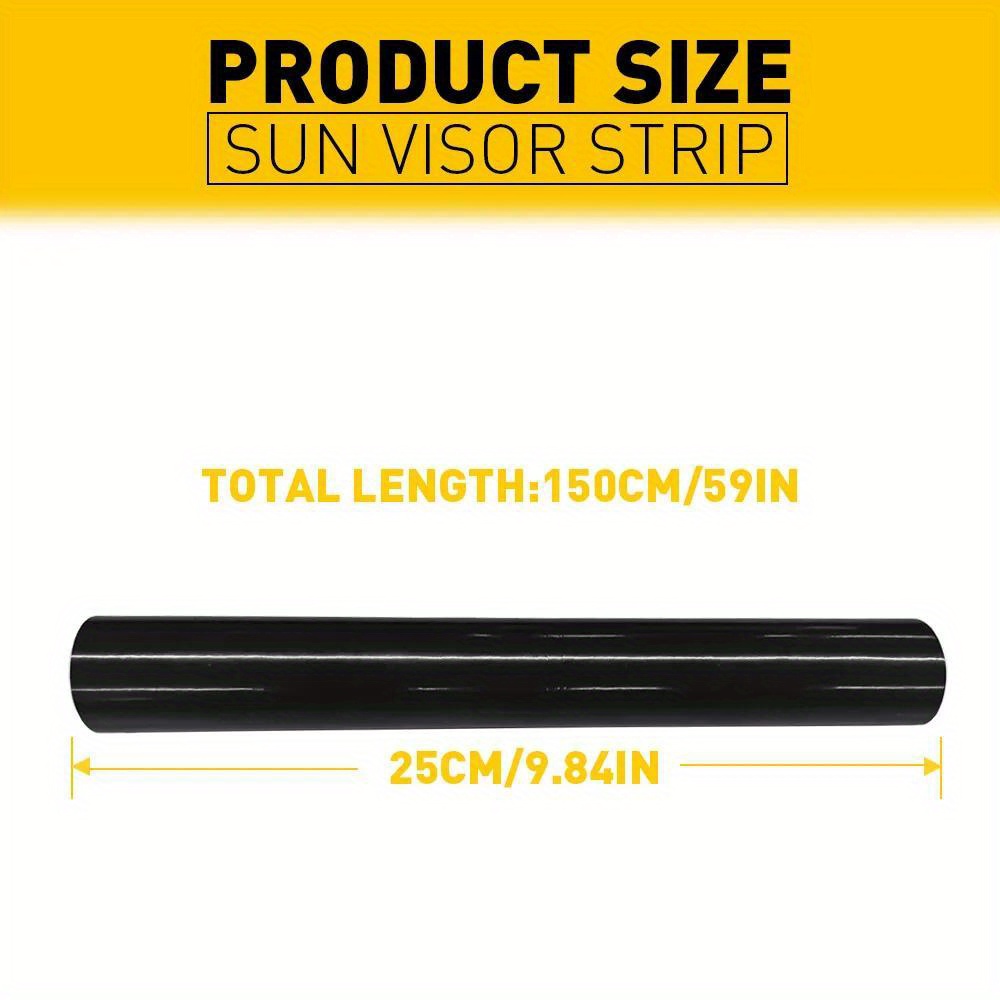 Fascia Parabrezza Sun Strip AUXITO – Vinyl Decal Gloss Black 150x20cm – Universale - Foto 3