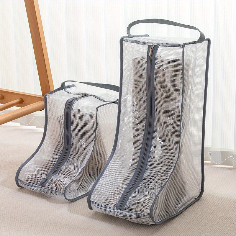 

1pc Polyester Shoe Storage Bag With Handle - Dust-proof & Portable, Ideal For Boots & Outdoor Gear, In Gray/white/black