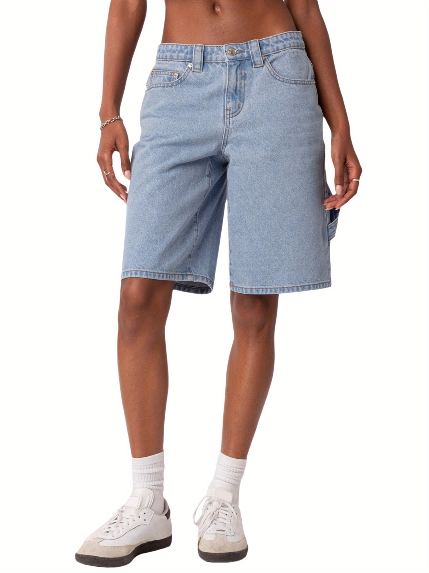 【BAON】Reku Denim Washing Bermuda Cargo Pants Washed Denim Cargo Shorts – NEOITY