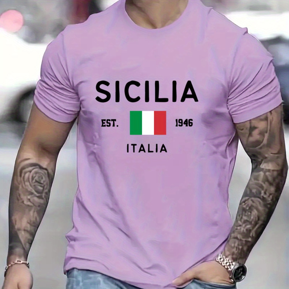 

Italia, Men's Short Sleeve Tee Shirt, Cool Casual Stylish Versatile Summer Tops Clothes