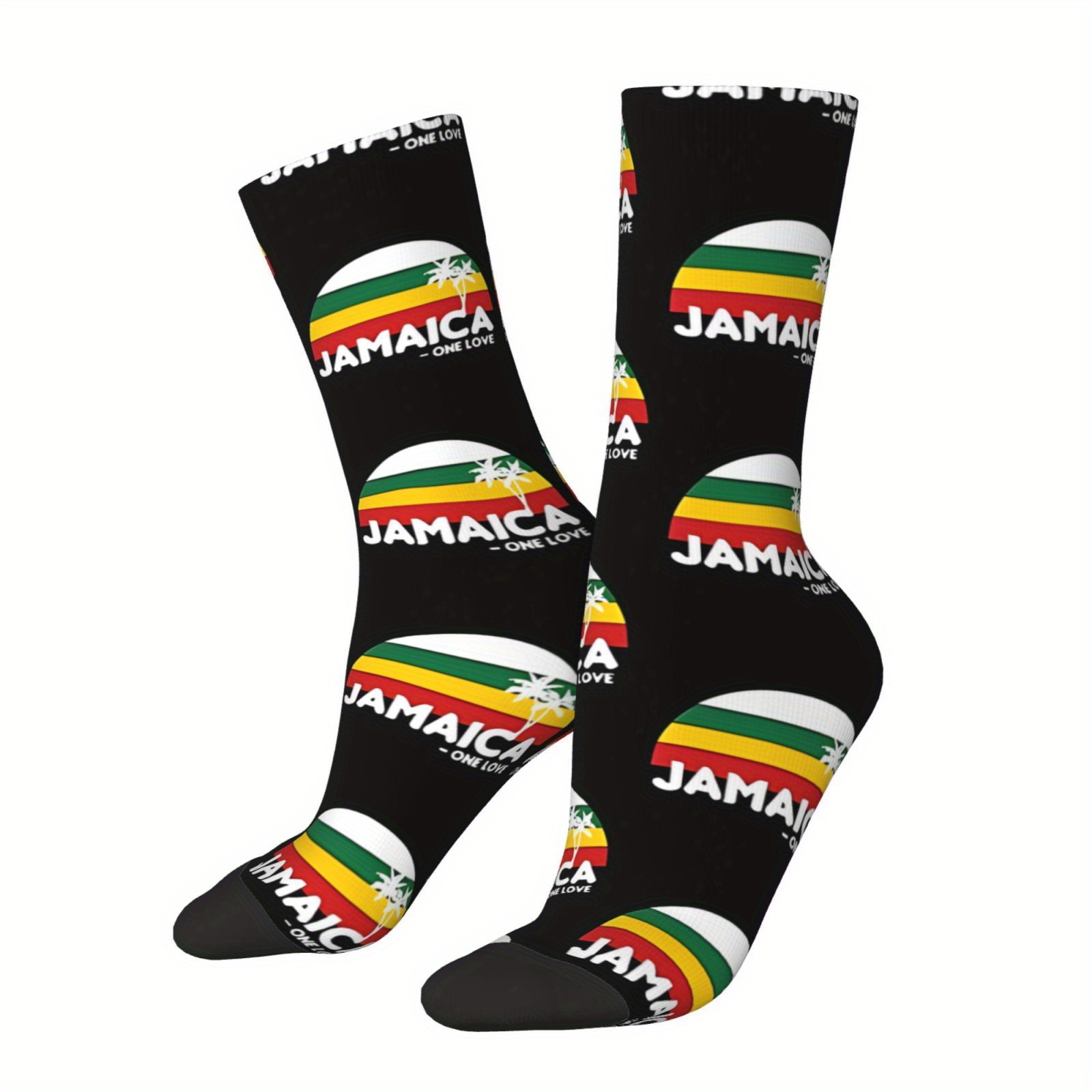 

Jamaica Retro Hip Hop Socks - Unisex Pattern Printed Novelty Socks For Men - Hand Wash Or - Polyester With Elastane