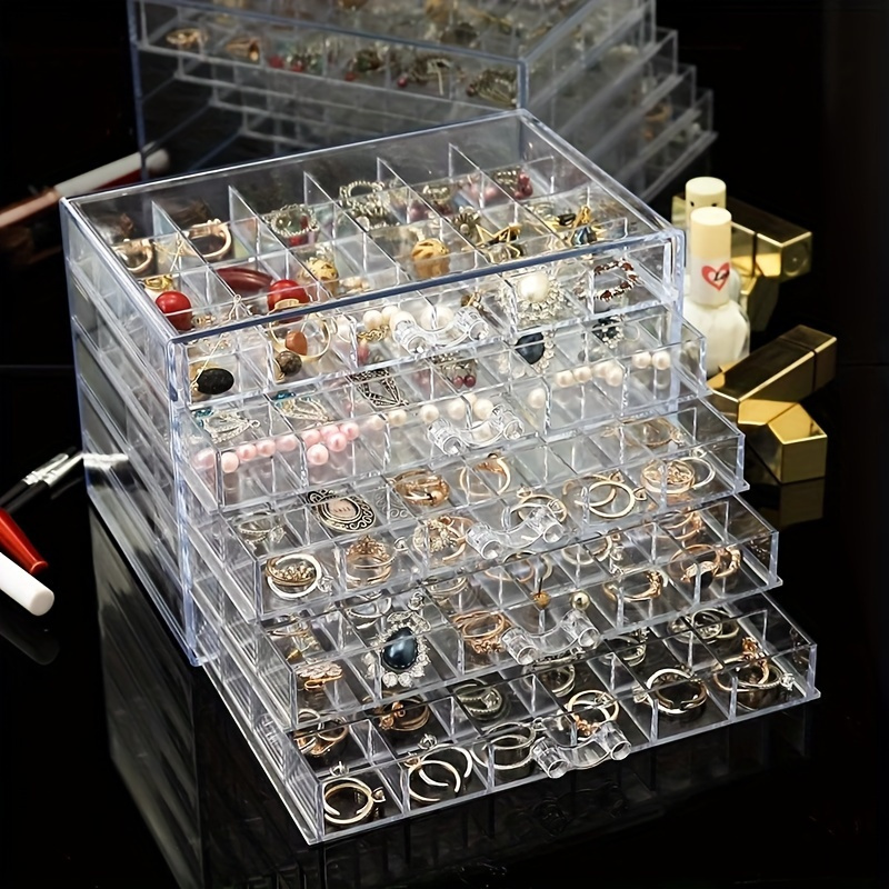 

Hotu 5- Jewelry Organizer - , 120 Compartments, Dustproof, Plastic , Rectangular Drawers, For , & Accessories , Installation, Use