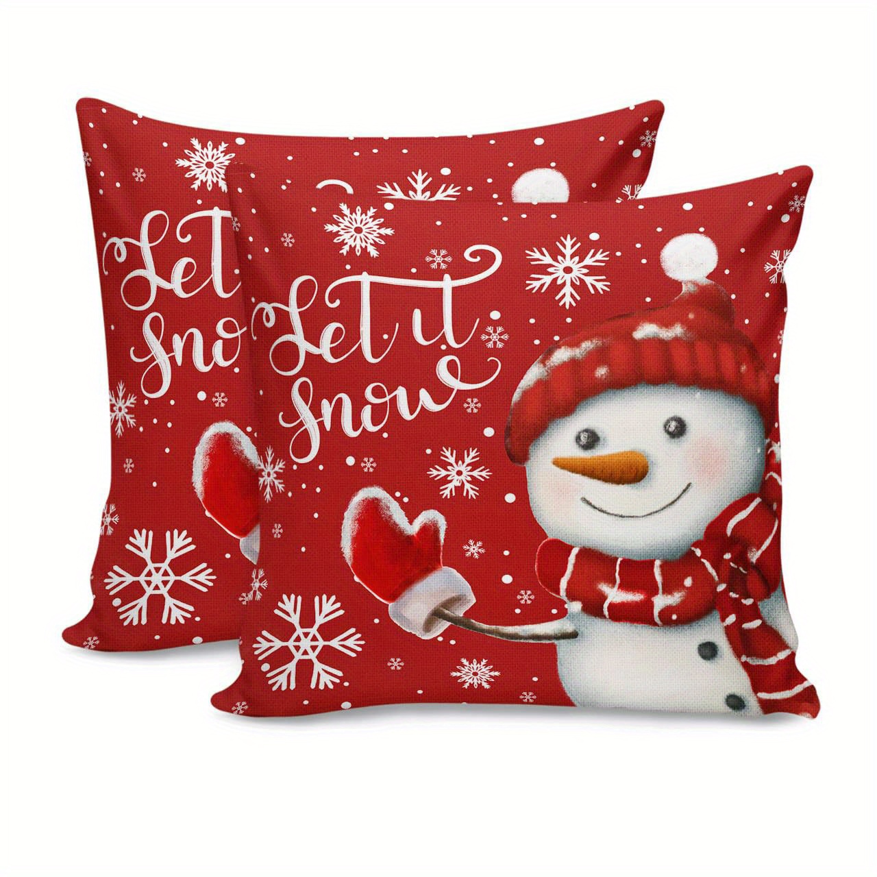 

Set Of 2 Christmas Snowman , , , Printed , , , Types - 18x18