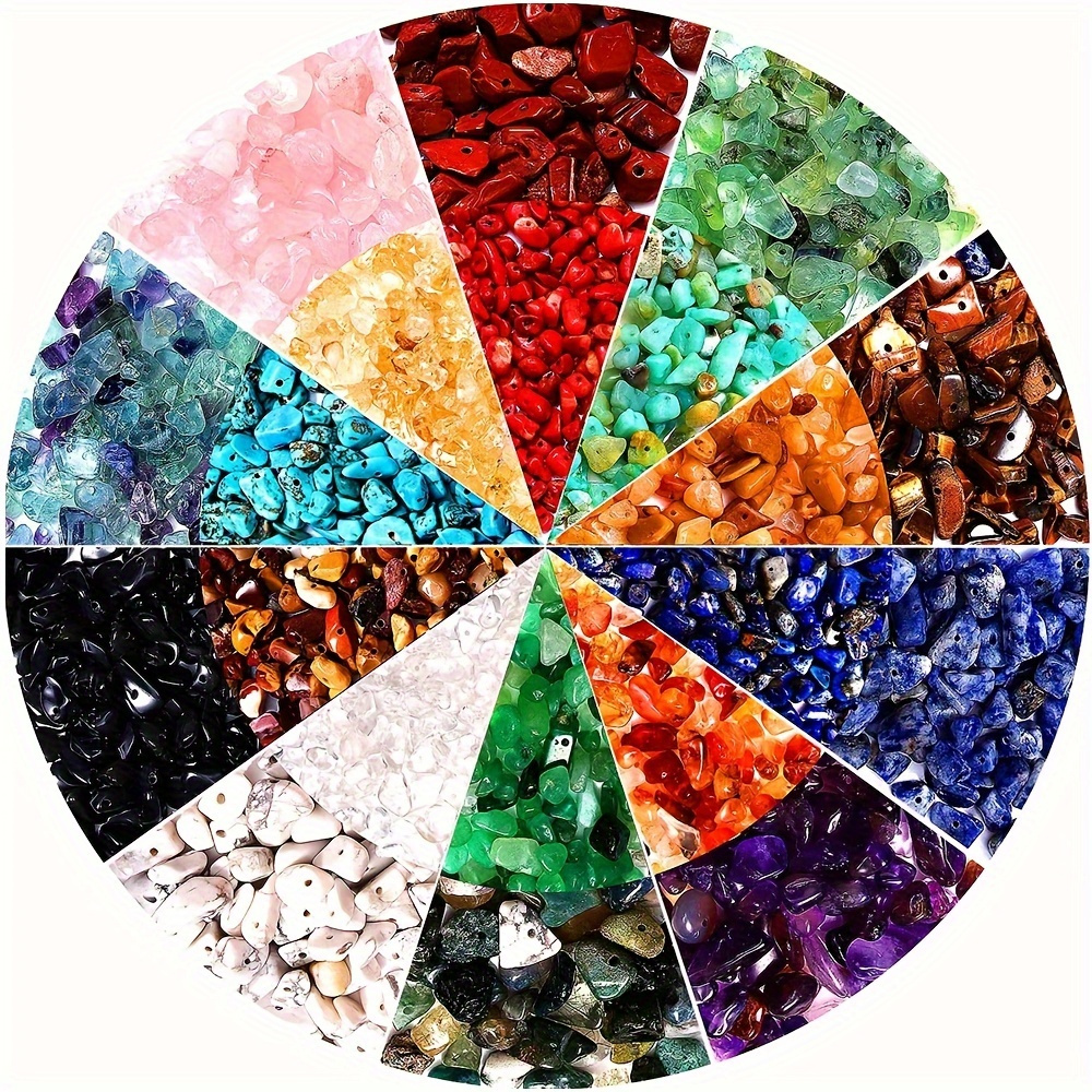 

1000pcs Natural Chip Stone Beads For Jewelry Making - Bohemian Toolkit, Authentic Natural Gemstone Chips, Assorted Colors, 5-8mm Irregular Shapes For Diy Necklace, Bracelet, Earrings, Art Crafts