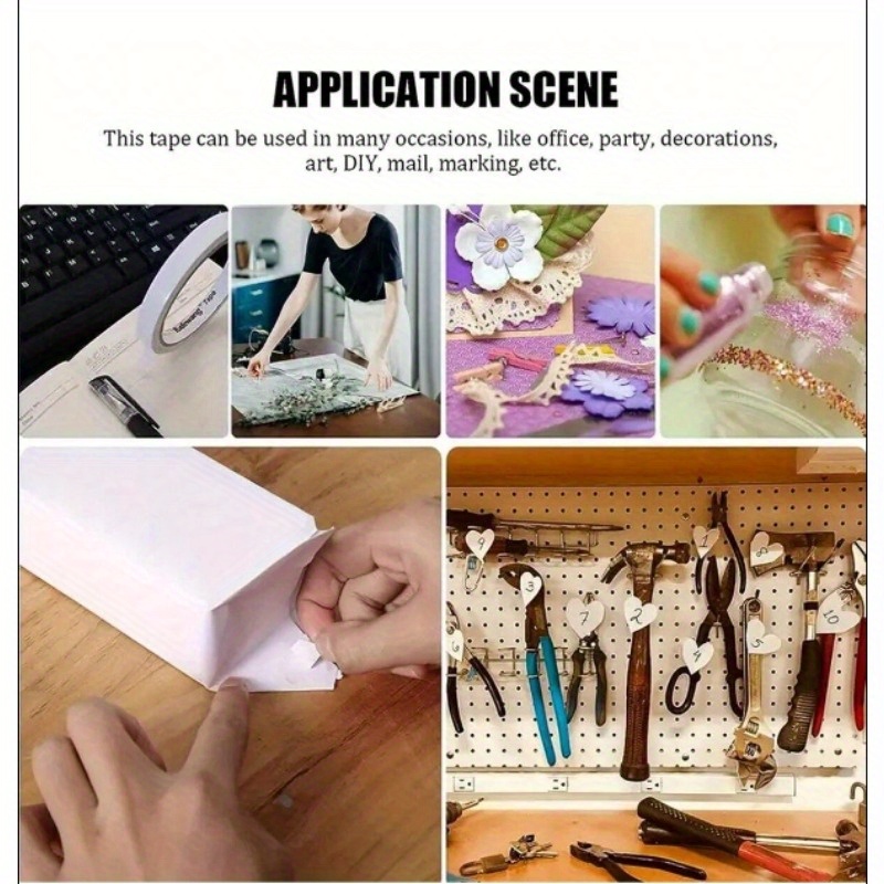 1 Roll of Double-Sided Transparent Tape - Suitable for Office, School, DIY, Crafts, Scrapbooking, Art, Crafts, Card Making, And Gift Wrapping, As Well As for Valentine'S Day, Party Supplies, Birthday Gifts, And Other Adhesive Needs.